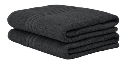 ColourMatch Pair of Bath Sheets - Jet Black.